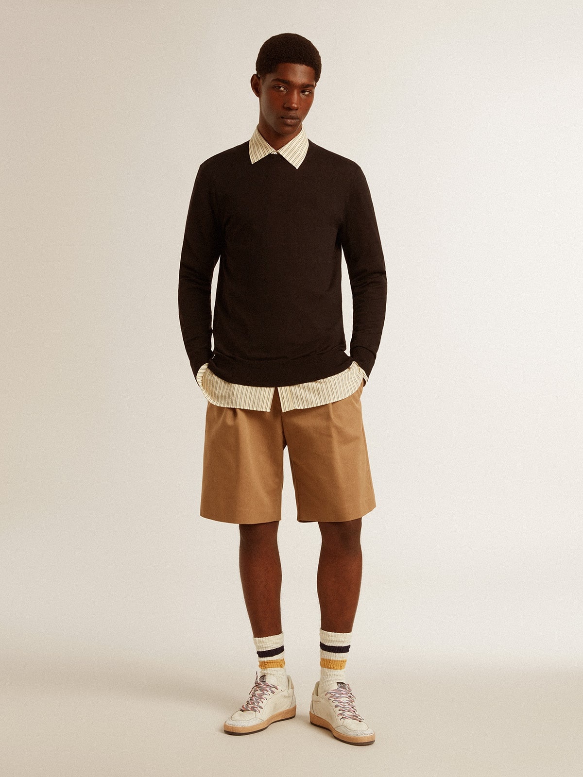 Men's Bermuda shorts in beige cotton - 4