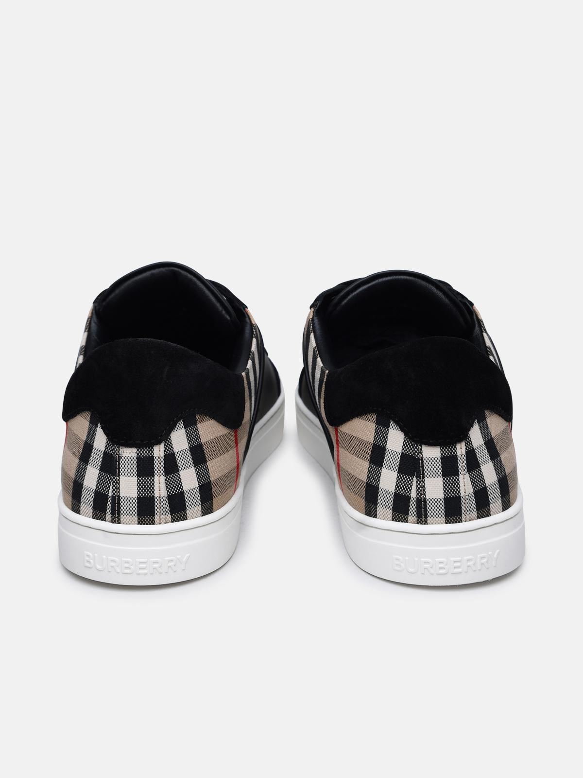'STEVIE' BLACK LEATHER SNEAKERS - 4