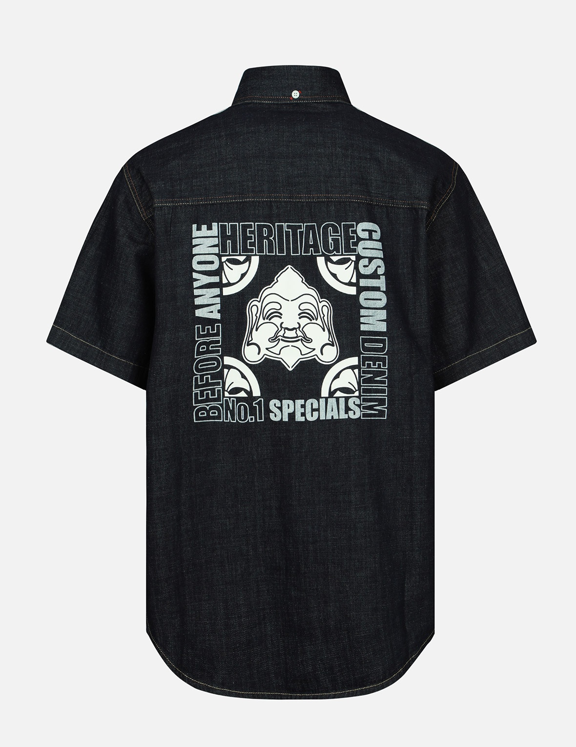 GODHEAD AND KAMON PRINT DENIM SHIRT - 2