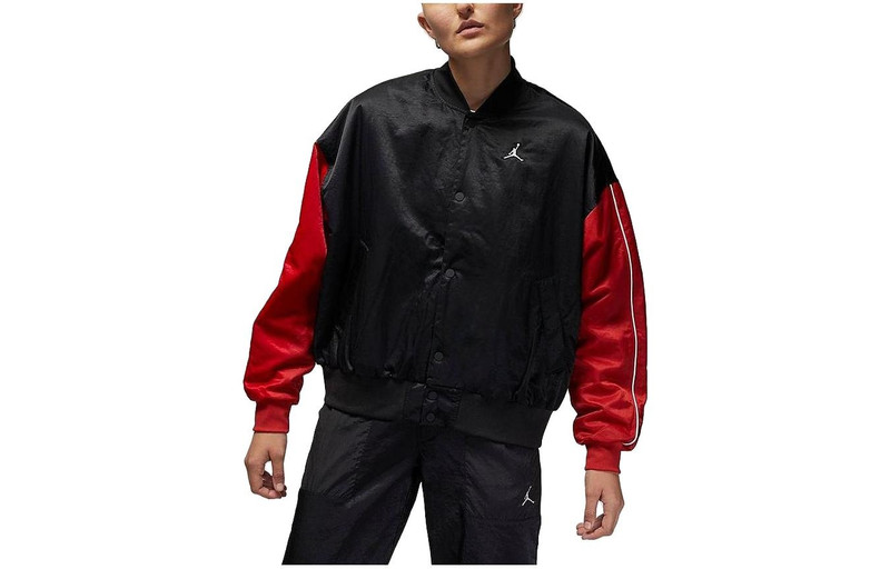 Jordan (WMNS) Air Jordan Flight Renegade Jacket 'Black Red' DV1414-010 outlook