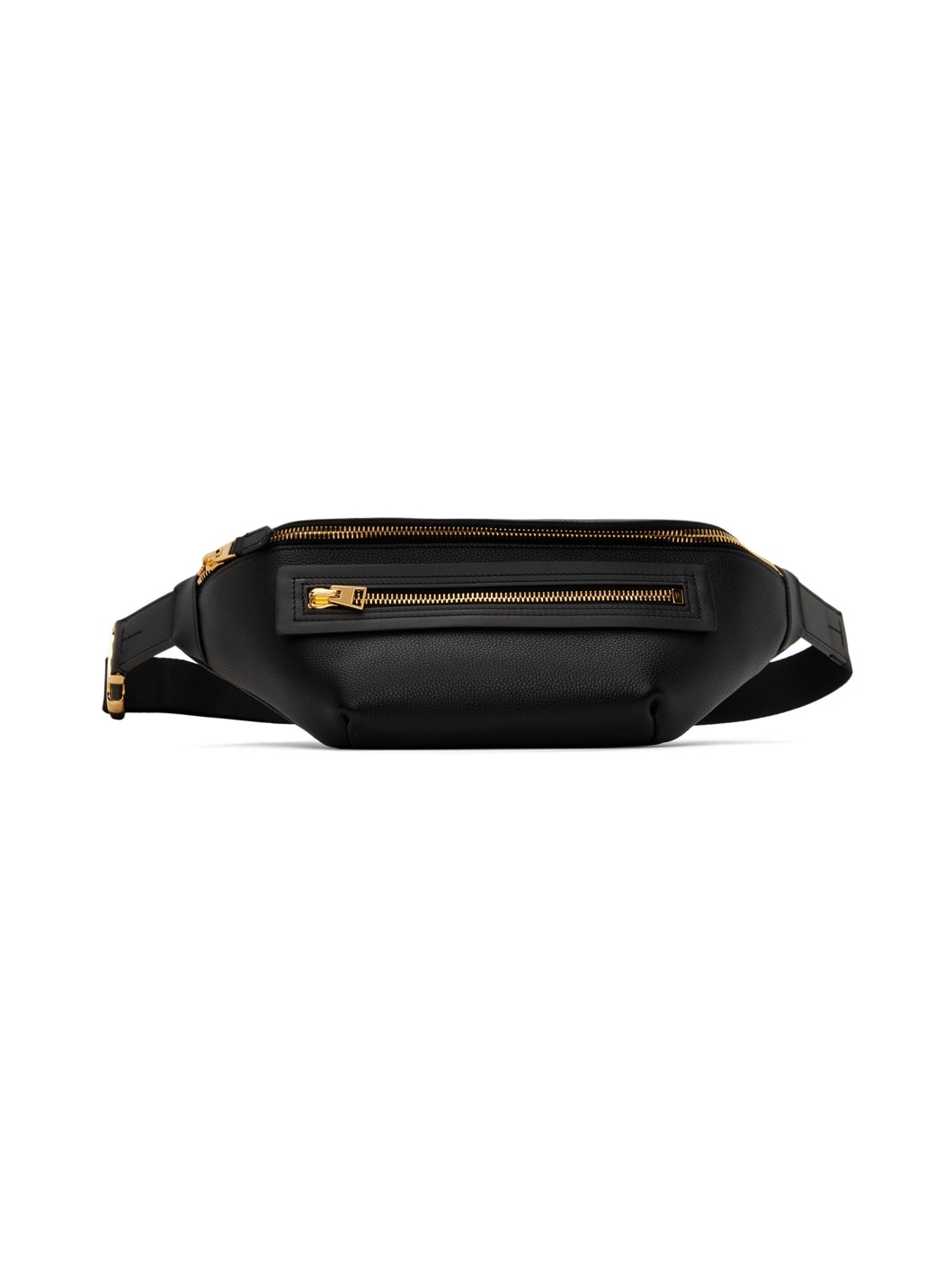 TOM FORD Black Soft Grain Leather Buckle Pouch | ssense