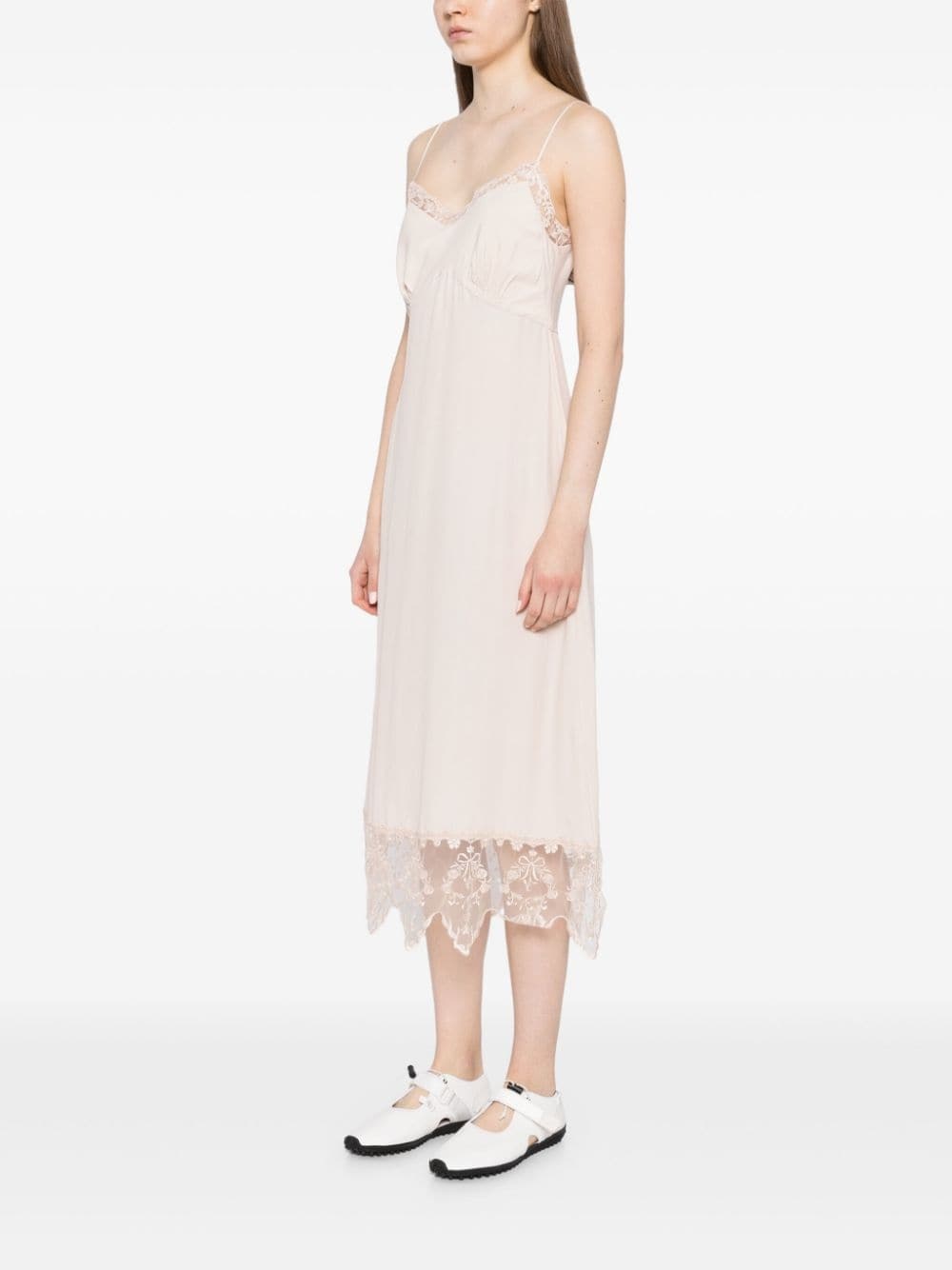 lace-trim slip dress - 3