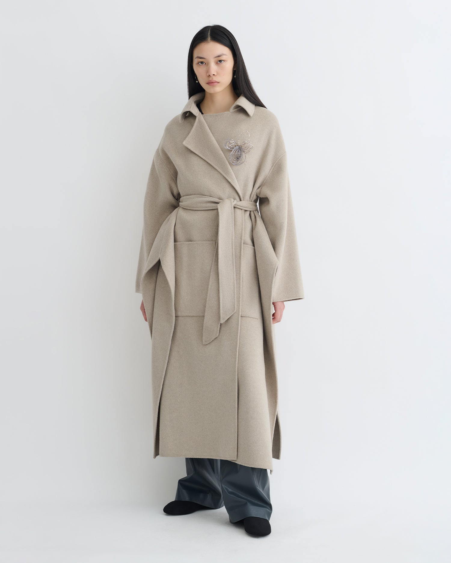 Double Wool Robe Coat - 2