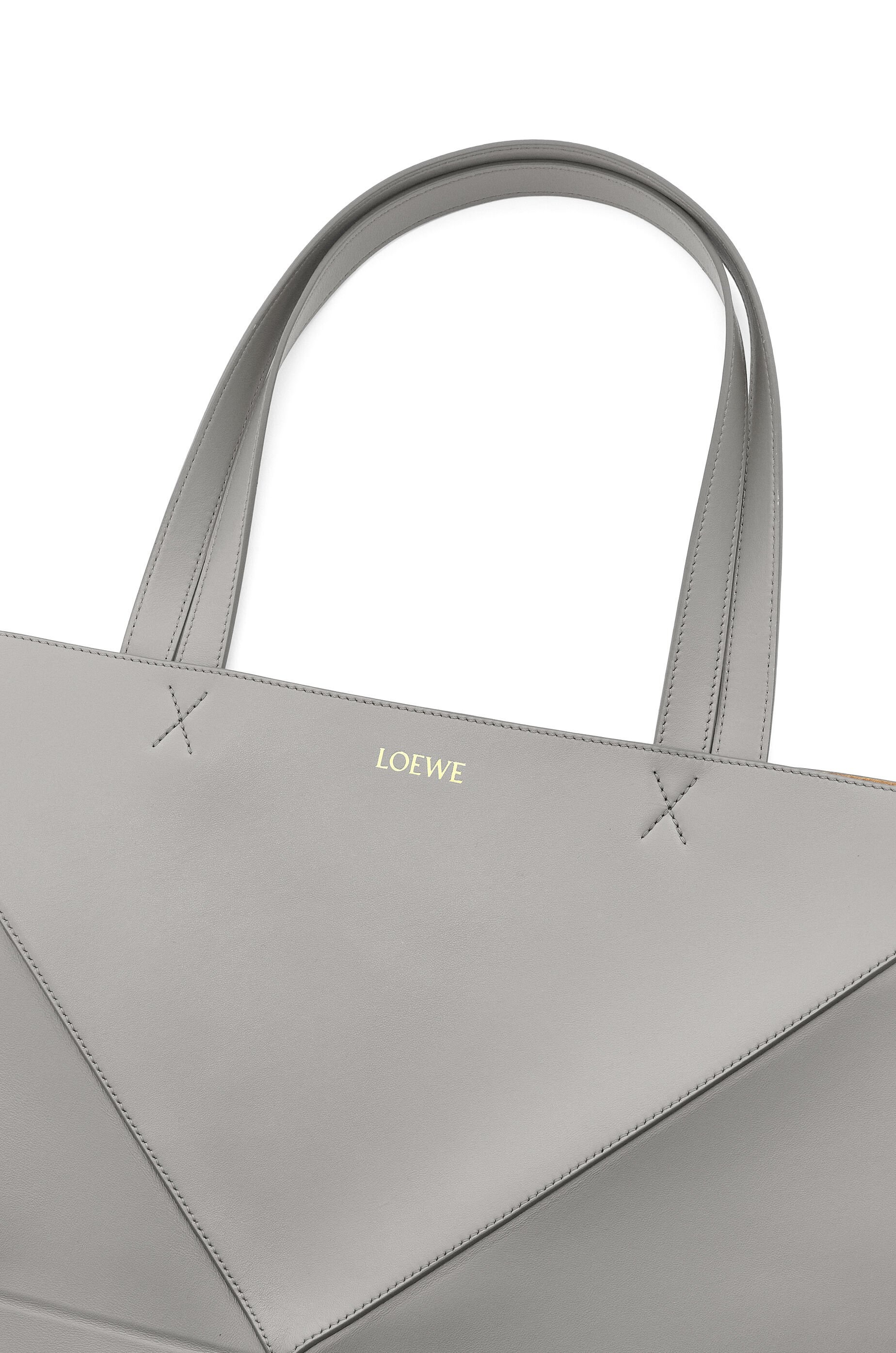 Large Puzzle Fold Tote in shiny calfskin - 9
