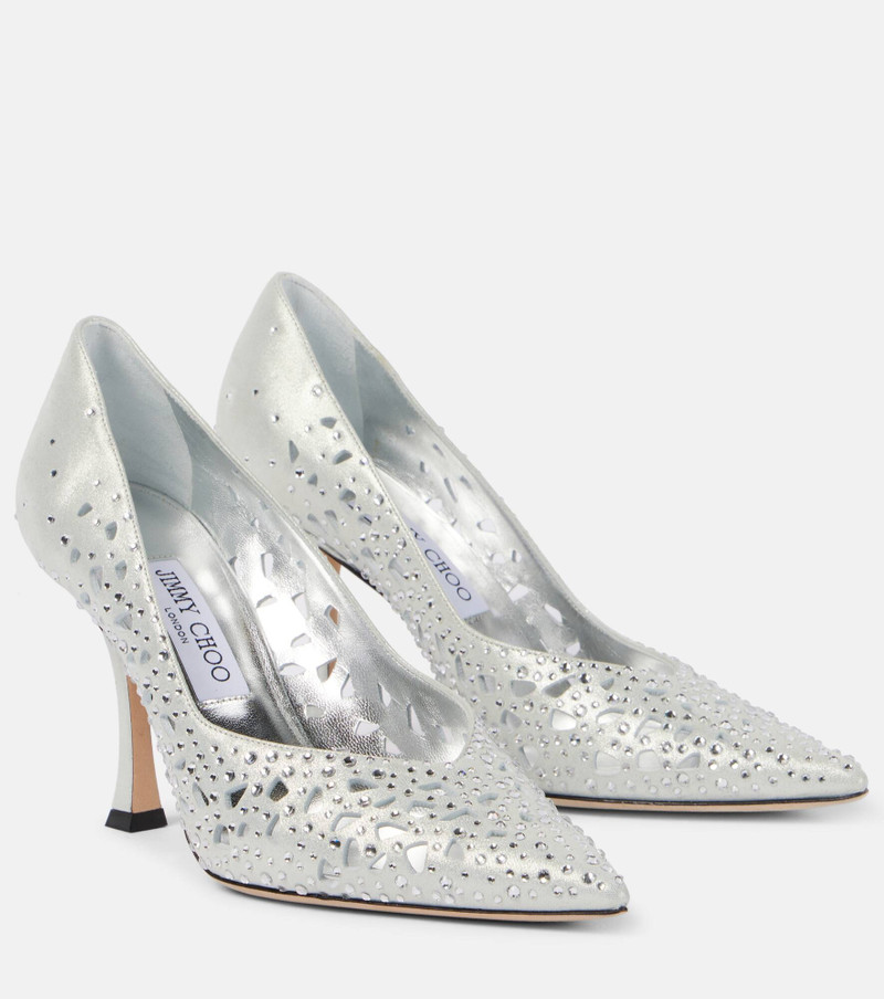 Ziri 90 embellished suede pumps - 1