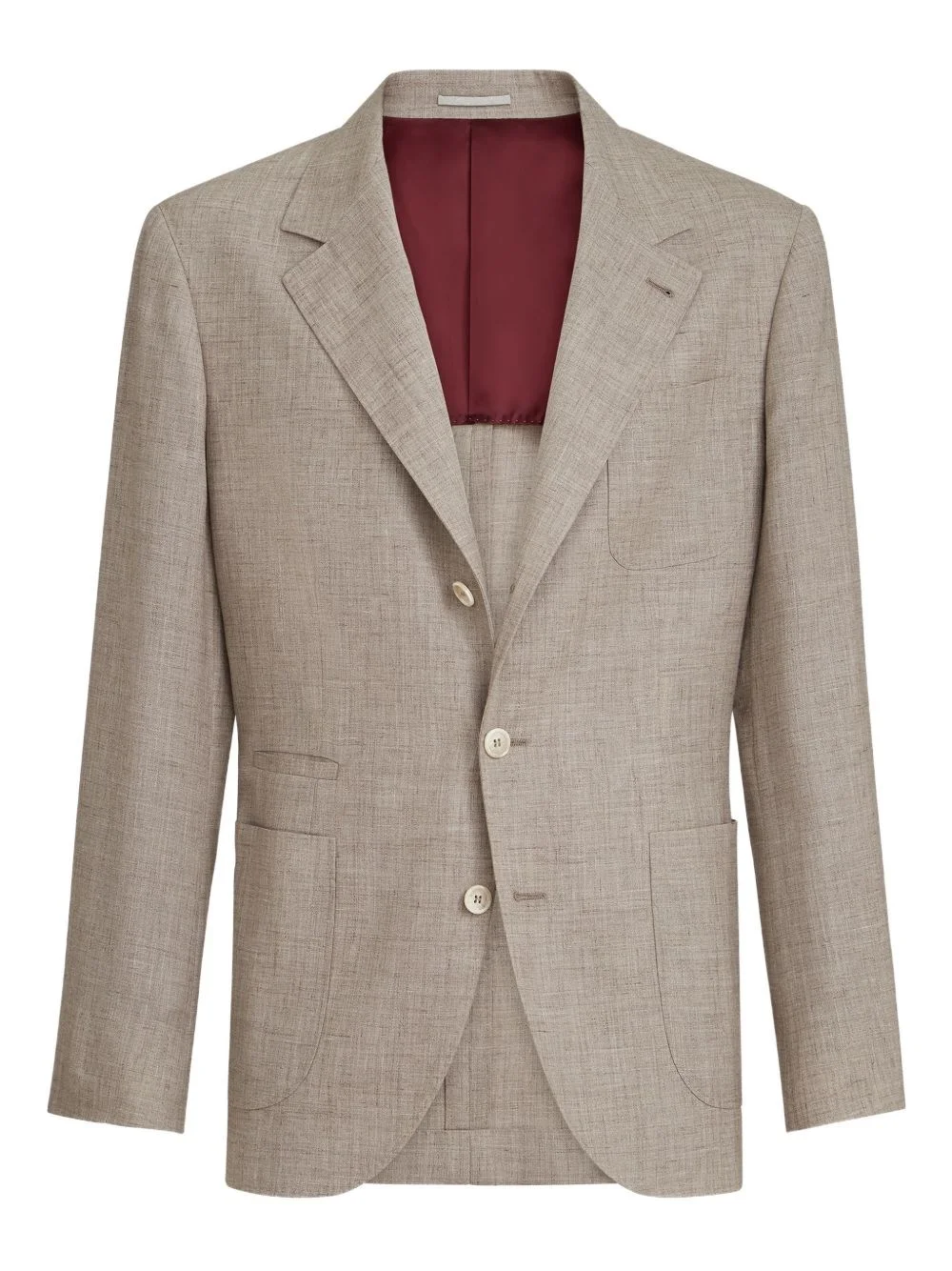 Linen and silk single-breasted jacket - 1