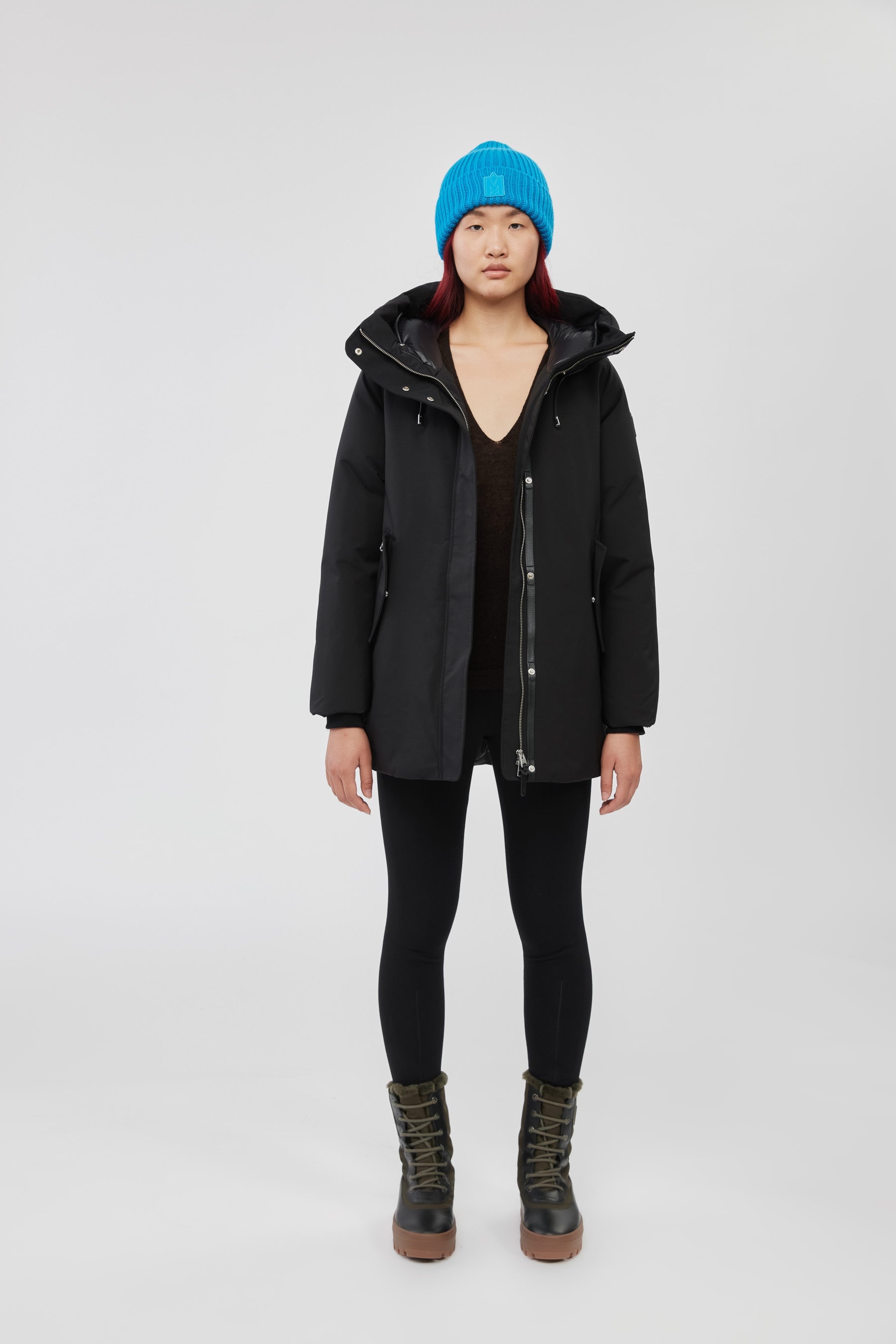 KINSLEE 2-in-1 oversized down parka with bib and silver fox fur - 6