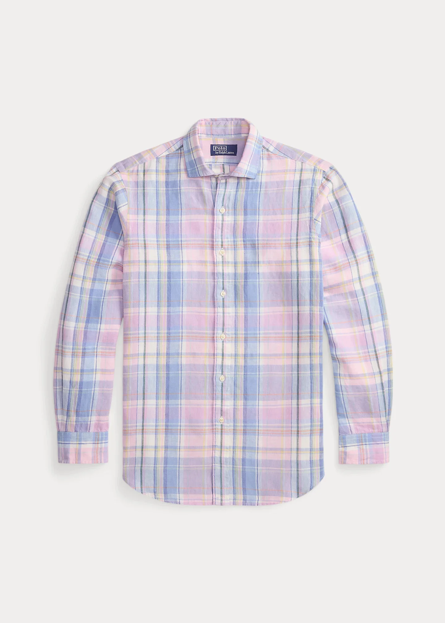 Classic Fit Plaid Slub Linen Shirt - 1