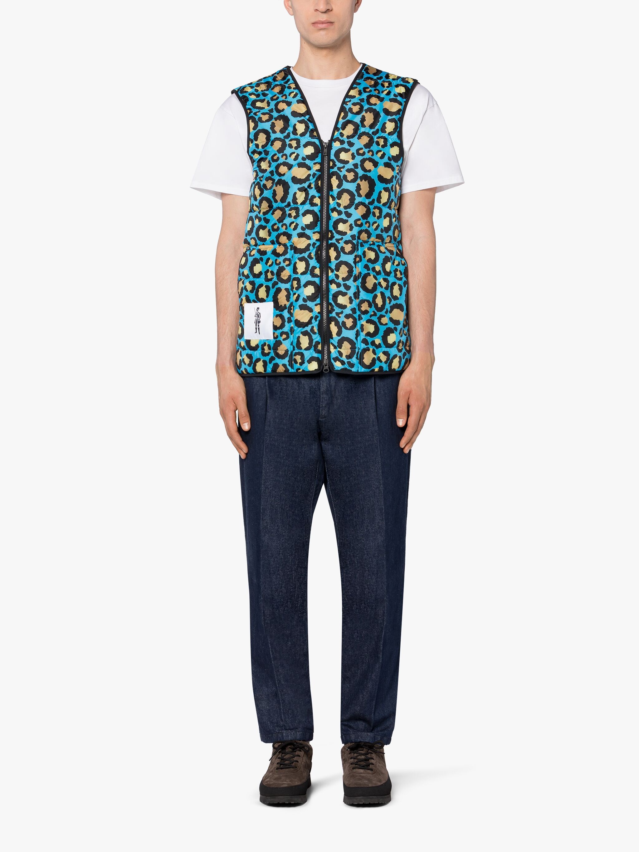 FOUR SEASON BLUE LEOPARD NYLON GILET - 2