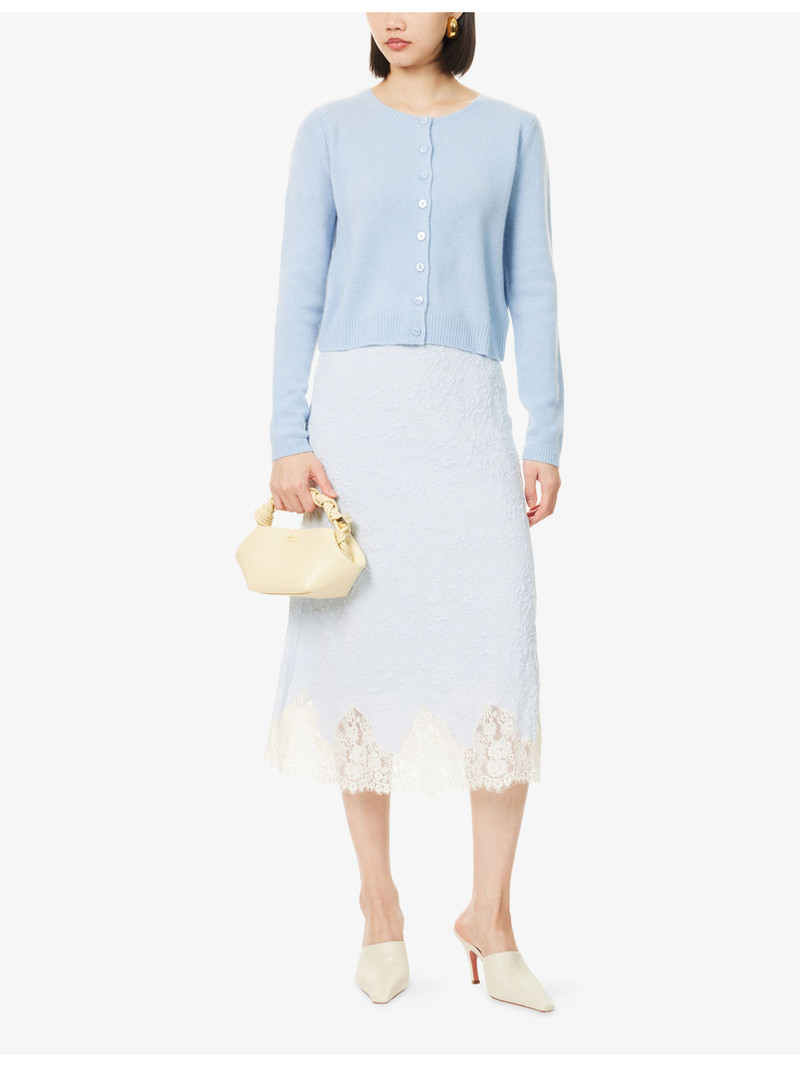 Reformation Carolina Lace-Trim Woven Midi Skirt outlook