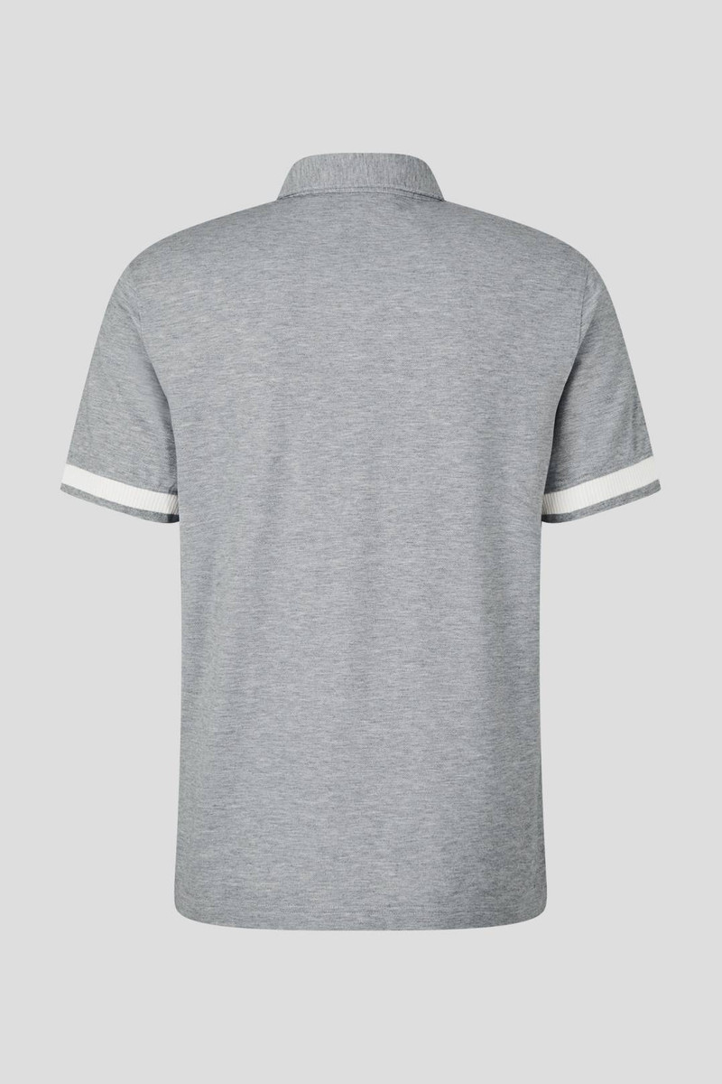 BOGNER LAGOS POLO SHIRT IN LIGHT GRAY/OFF-WHITE outlook