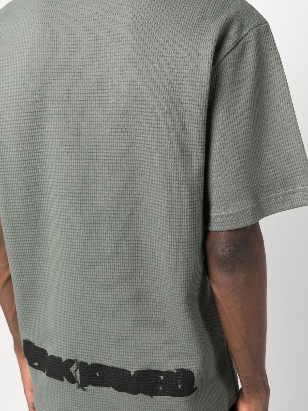 grid-print cotton T-shirt - 5