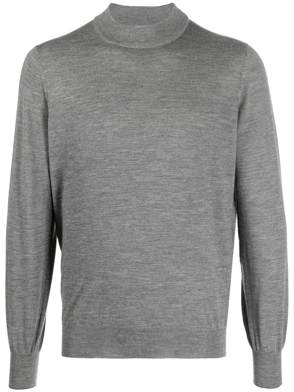 mock-neck wool jumper - 1