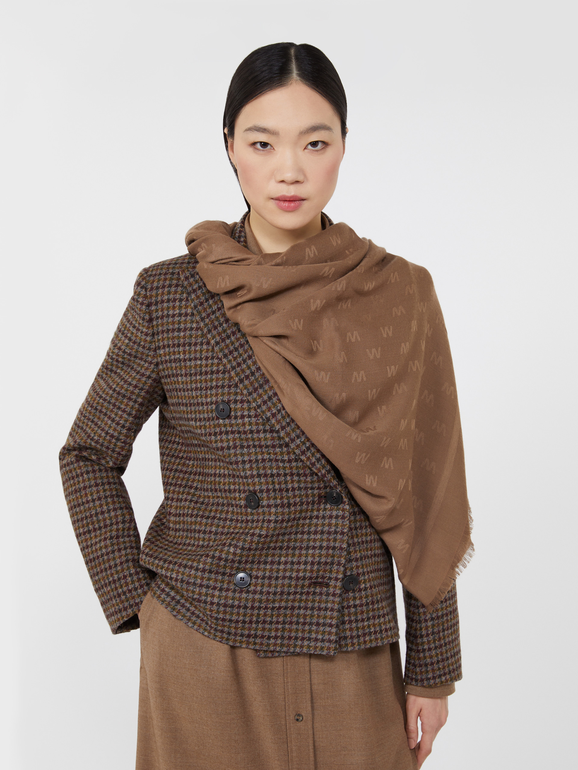 DIRE Jacquard-knit viscose and wool shawl - 4