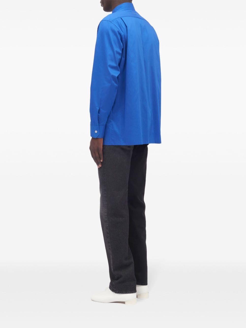 pointed-collar button-up shirt - 5