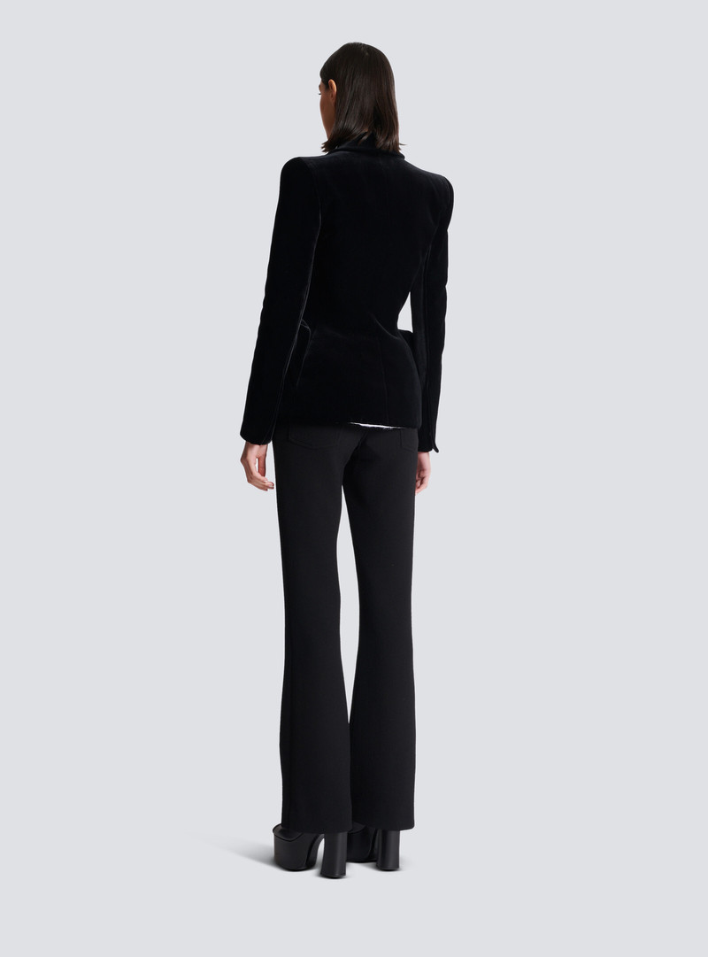 Structured jacket in velvet and satin 4