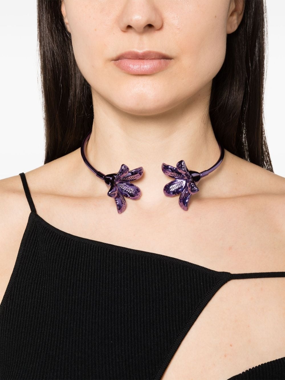 floral-appliquÃ© choker necklace - 2