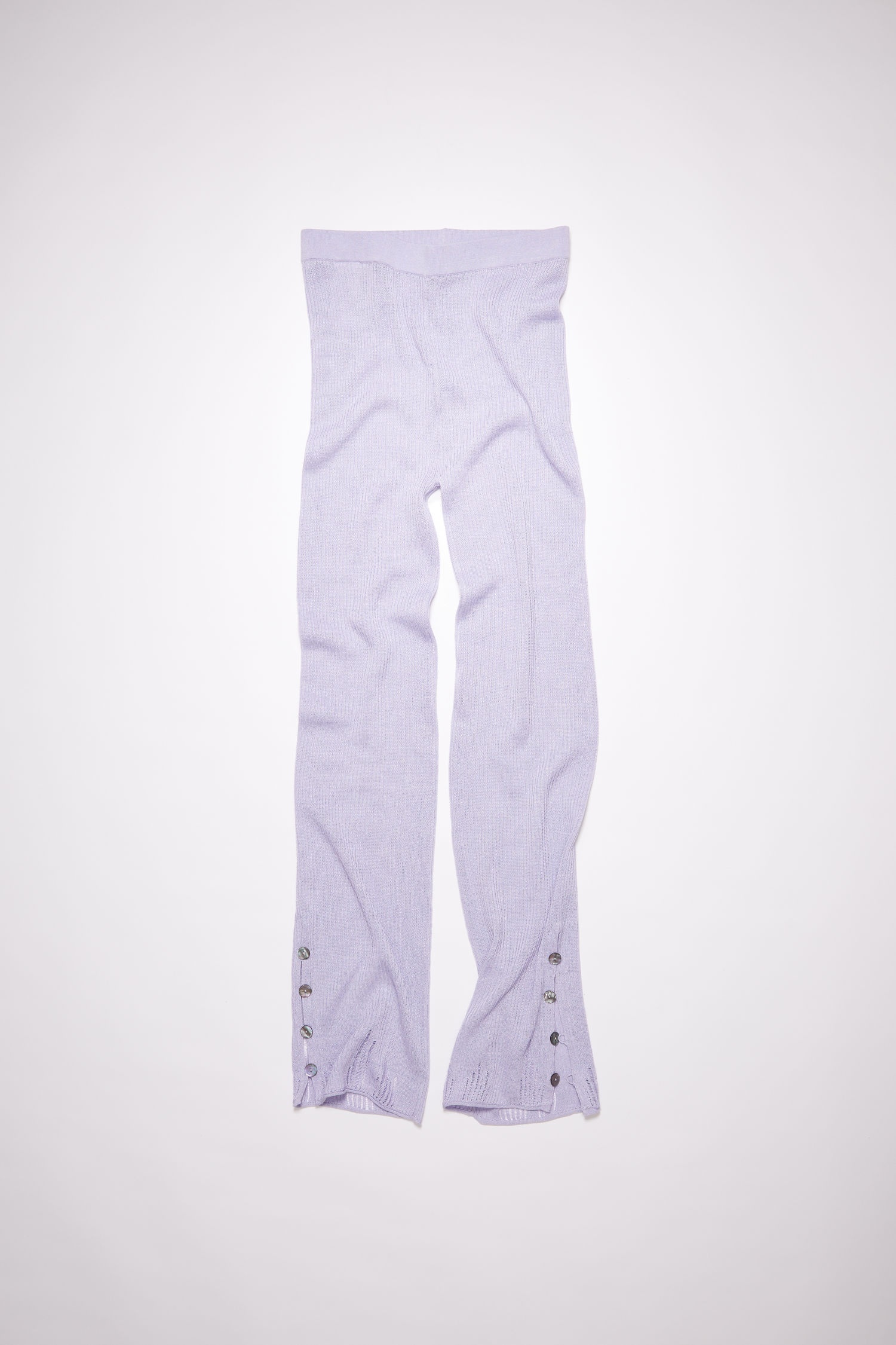 Linen blend leggings - Lilac purple - 1