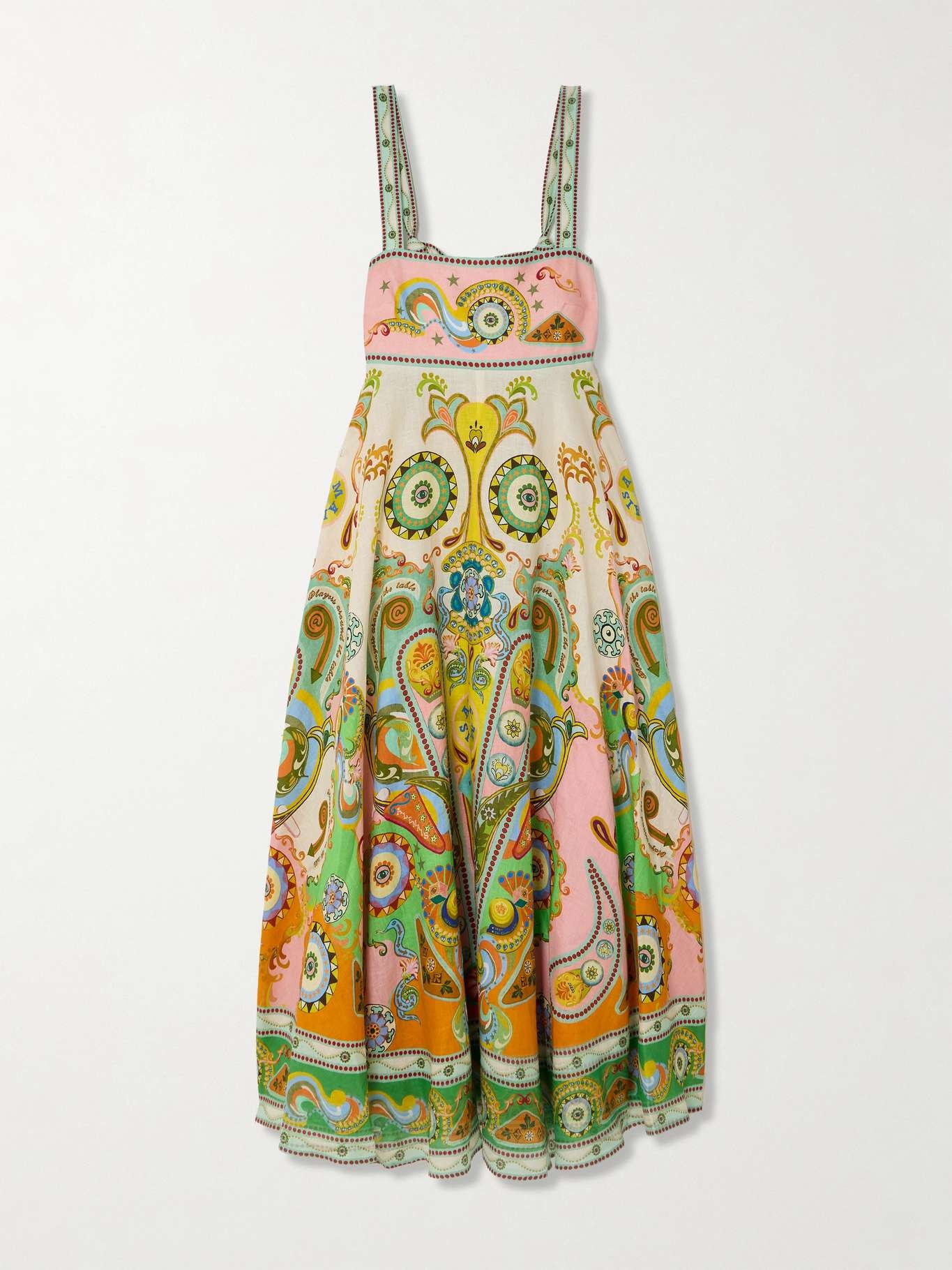 Pinball printed linen midi dress - 1