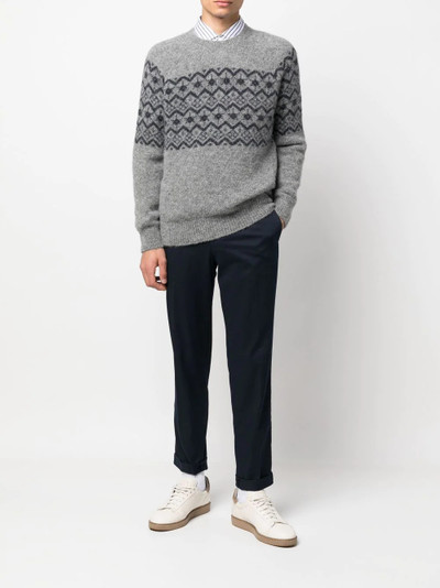 Brunello Cucinelli geometric-print crew-neck jumper outlook