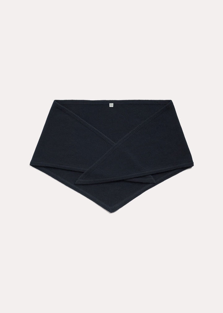 Triangle cashmere scarf navy - 1