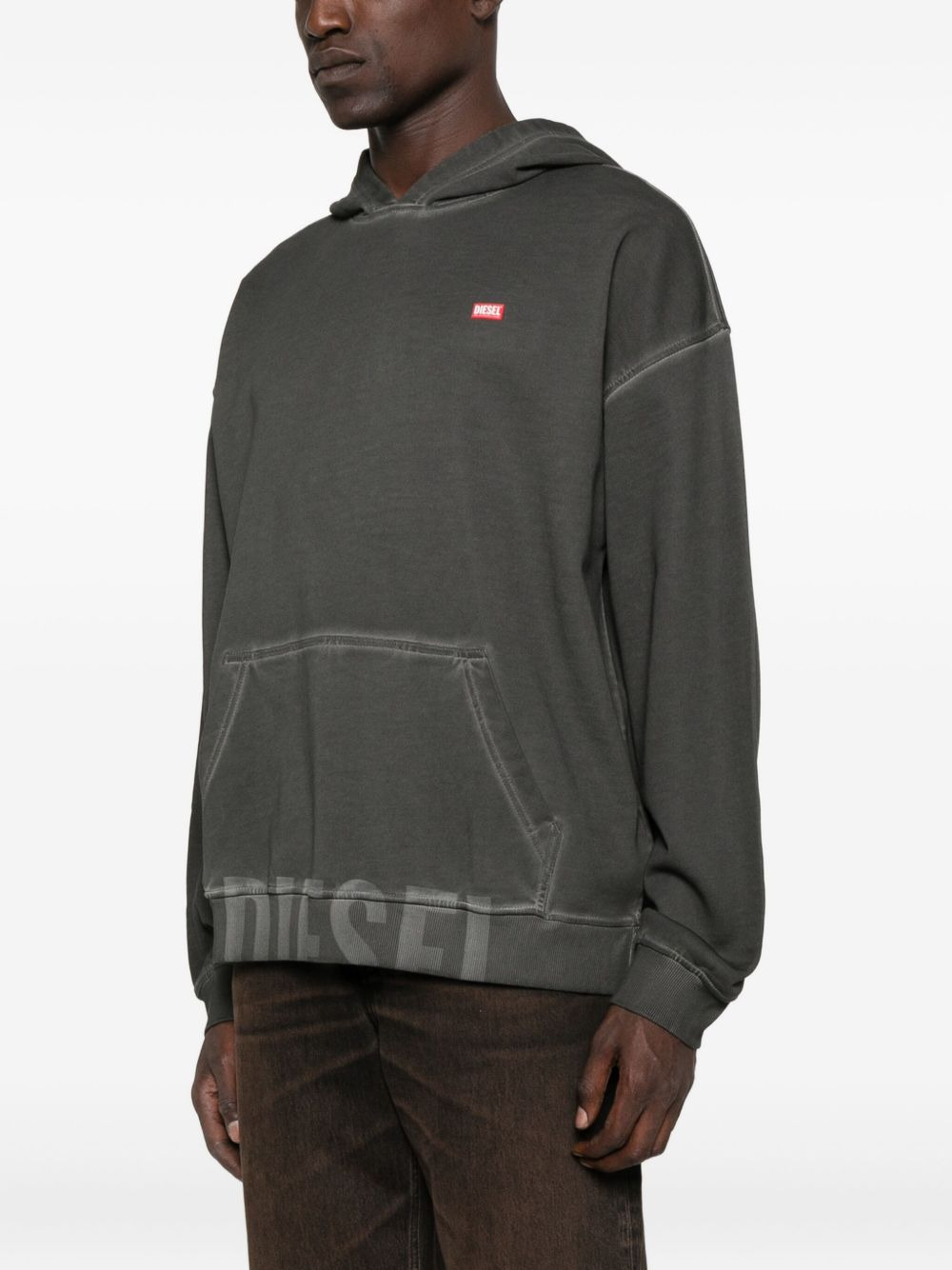 logo-embroidered hooded sweatshirt - 3