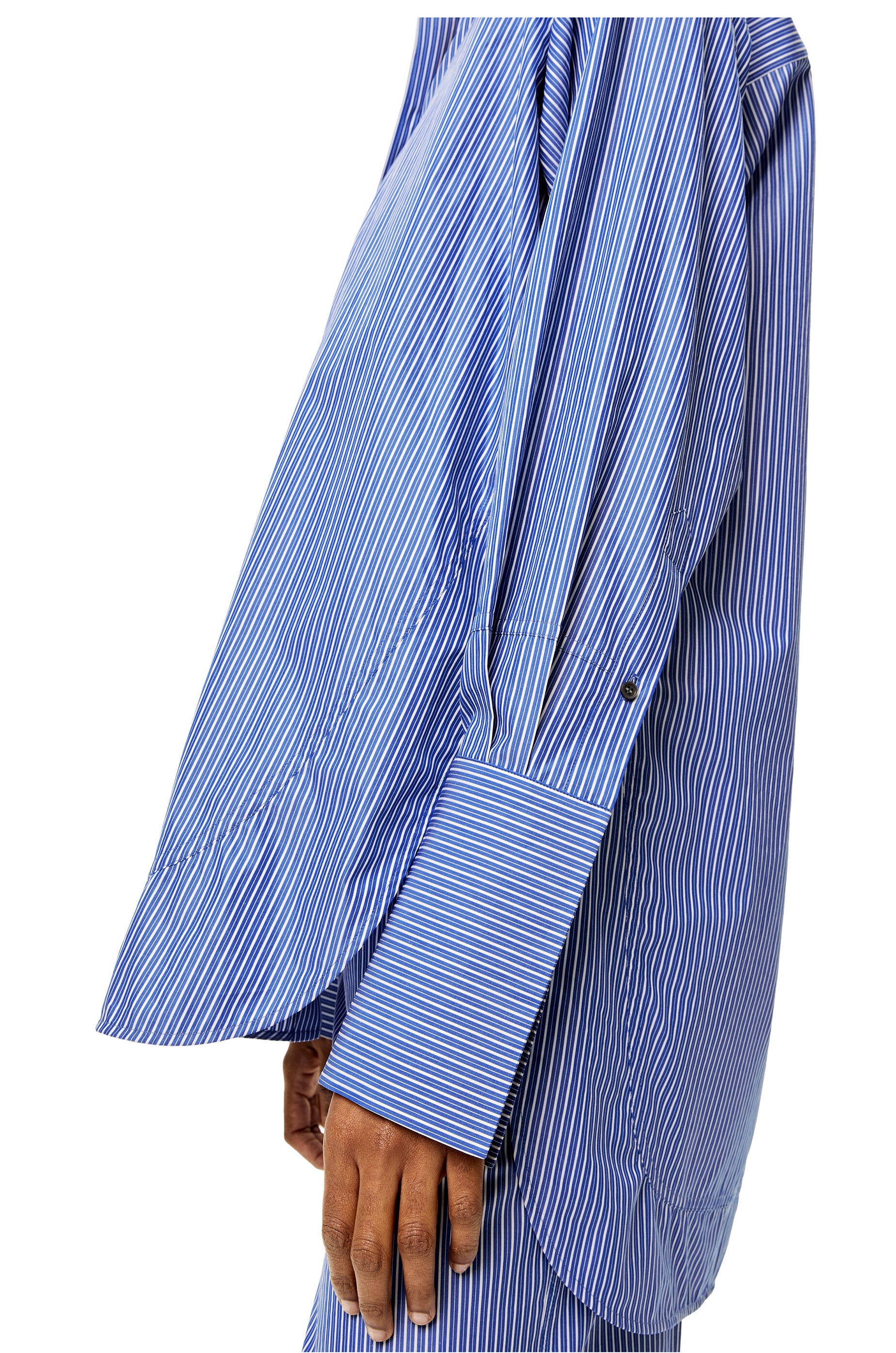 Striped long shirt in cotton - 5