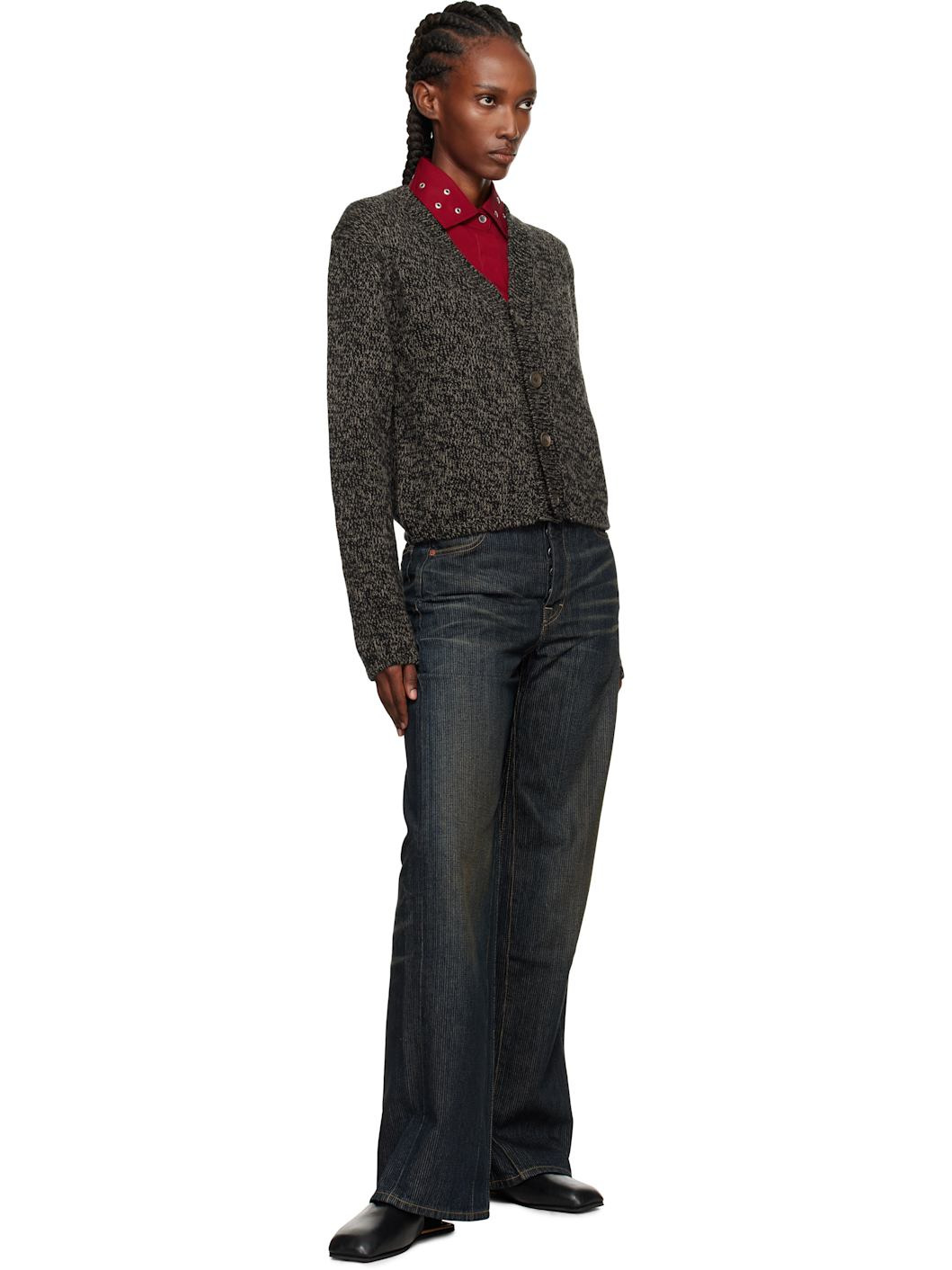 Black & Beige Academy Cardigan - 4