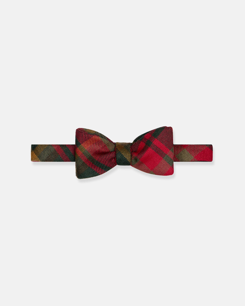 MADE-IN-ENGLAND MAPLE LEAF TARTAN WOOL BOW TIE 1