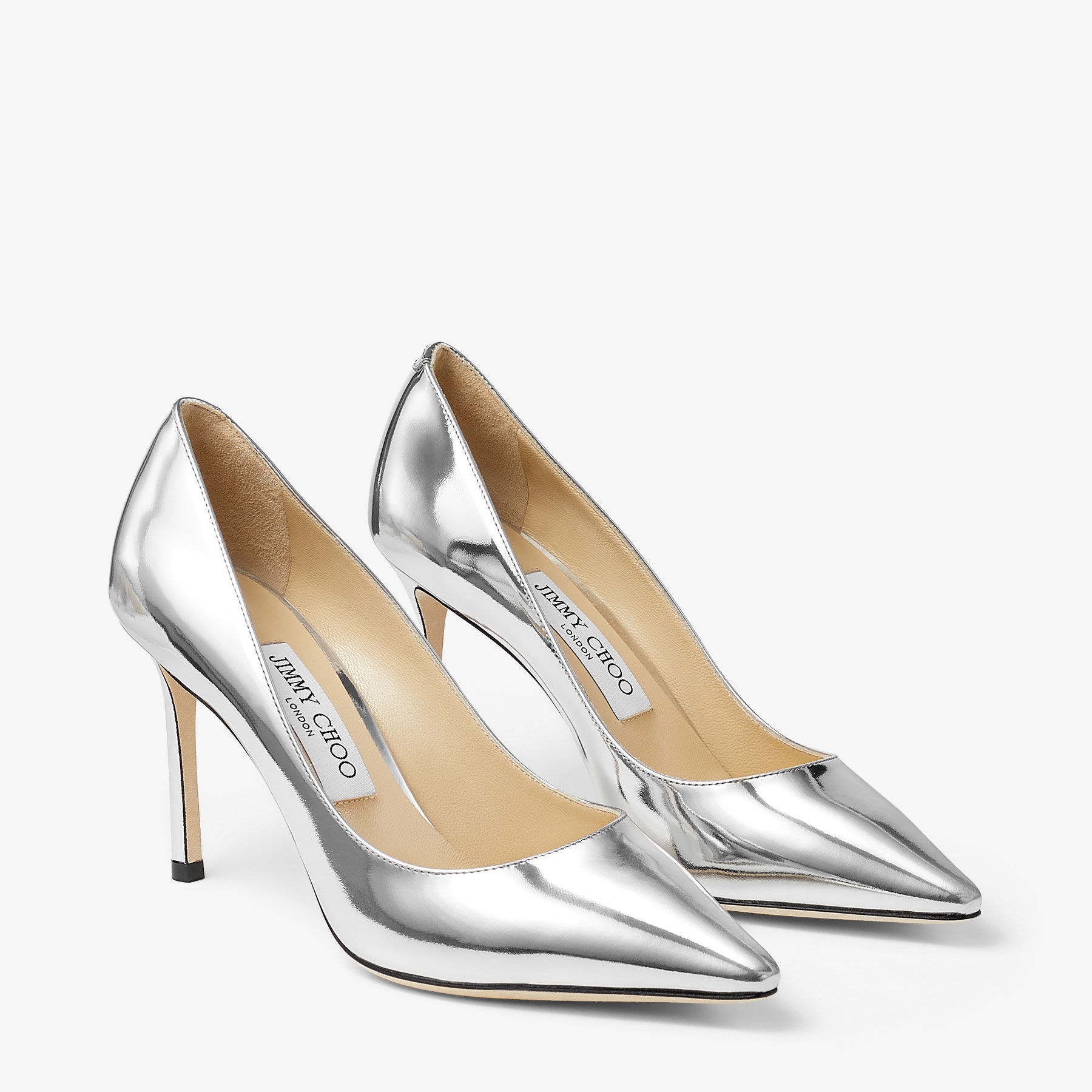 Romy 85
Silver Liquid Metal Leather Pumps - 2