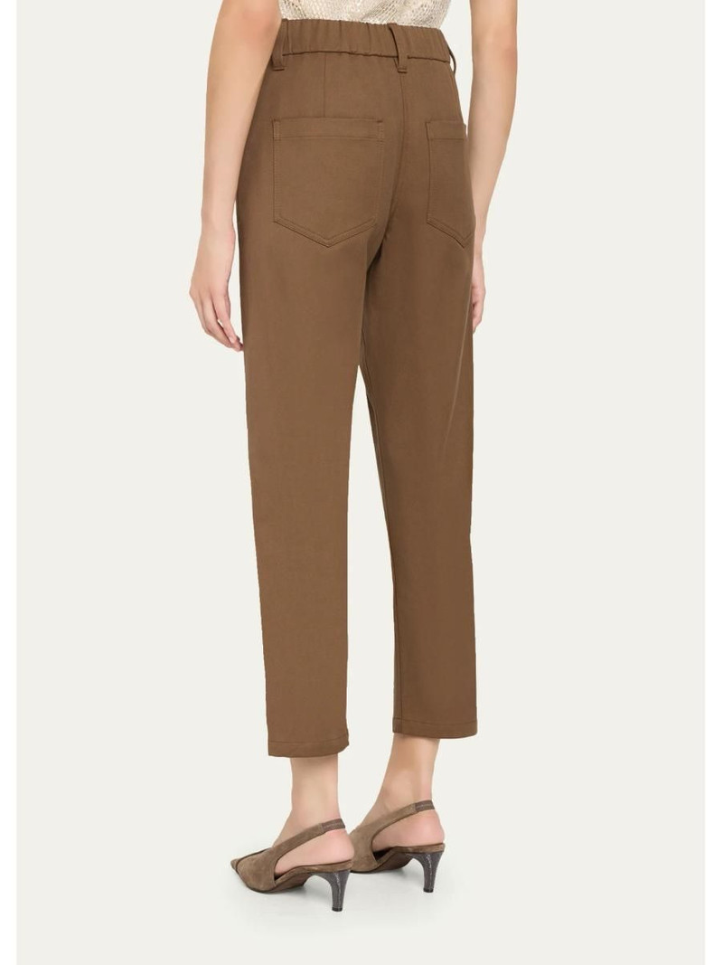 Cotton Straight-Leg Ankle Pull-On Pants 3