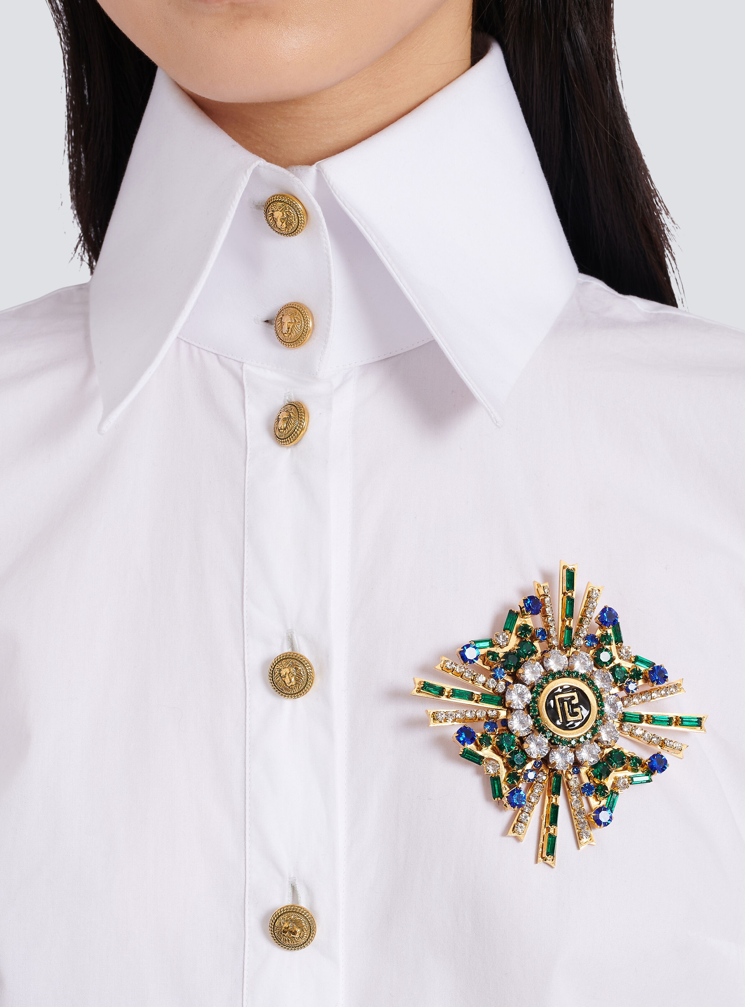 PB lacquered brass and crystal brooch - 3