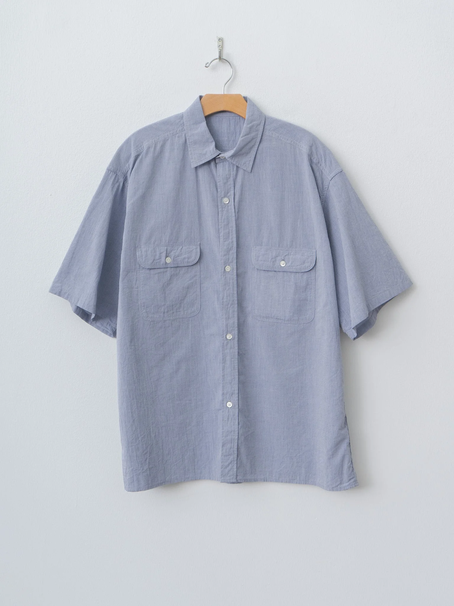 Hard Twist Chambray S/S Work Shirt - Saxe Blue - 1