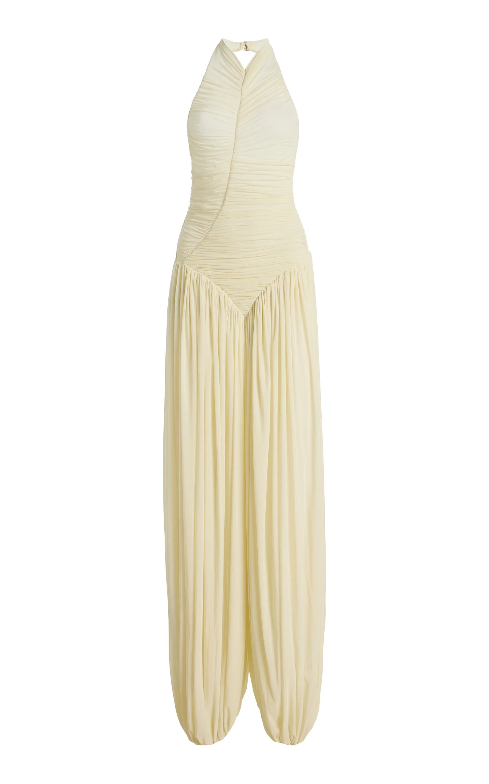 Solenne Ruched Jersey Jumpsuit ivory - 1
