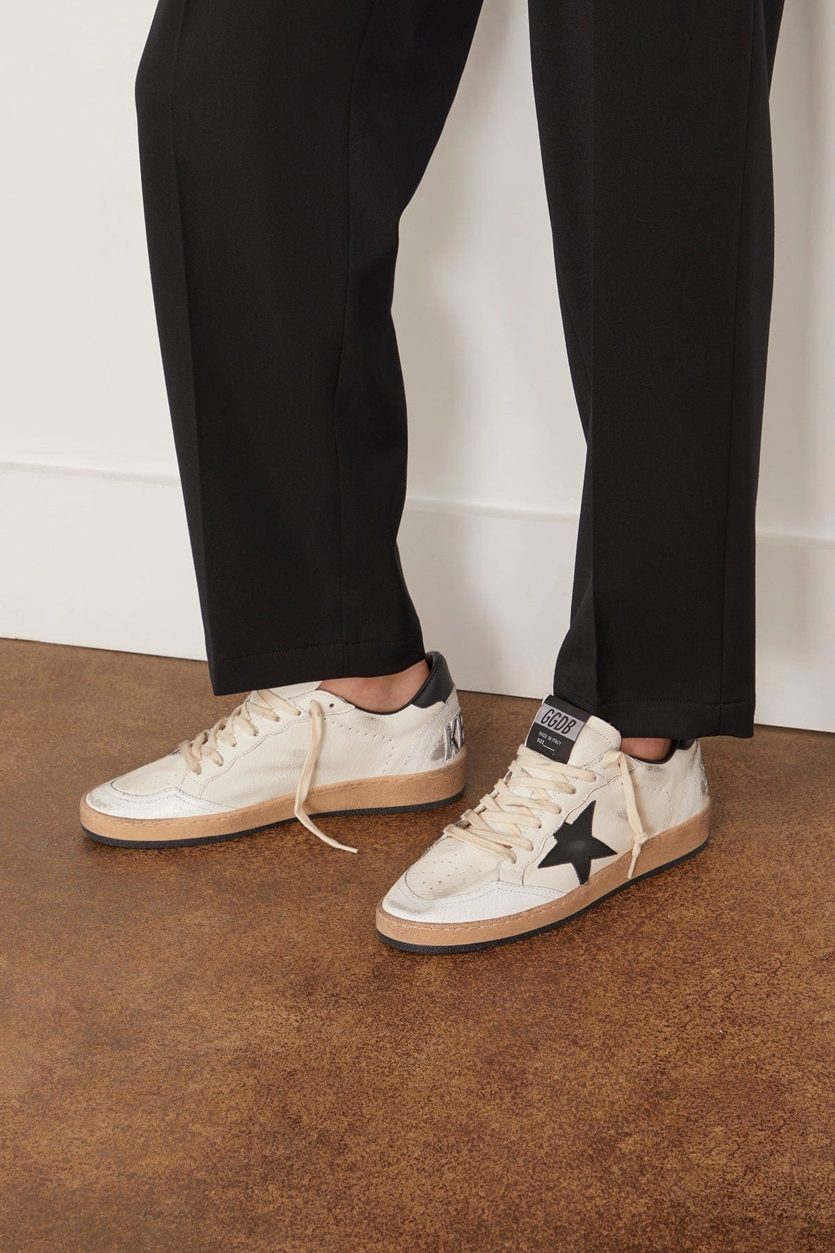 Ball Star Sneaker in White/Black - 2