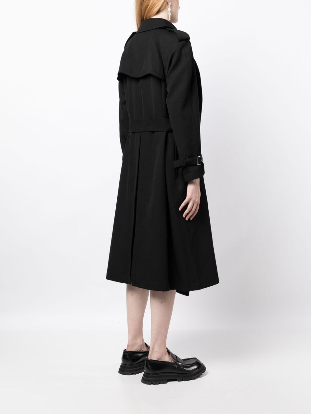 notched-lapels wool coat - 4