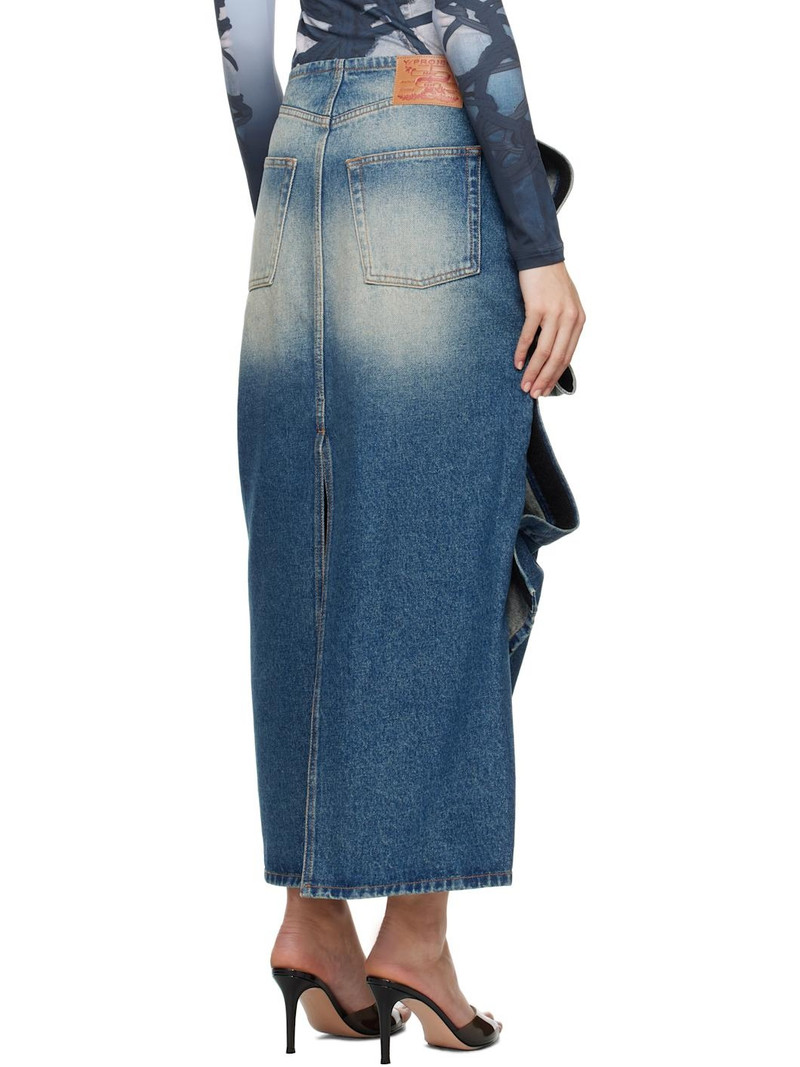 Blue Velcro Denim Midi Skirt 3