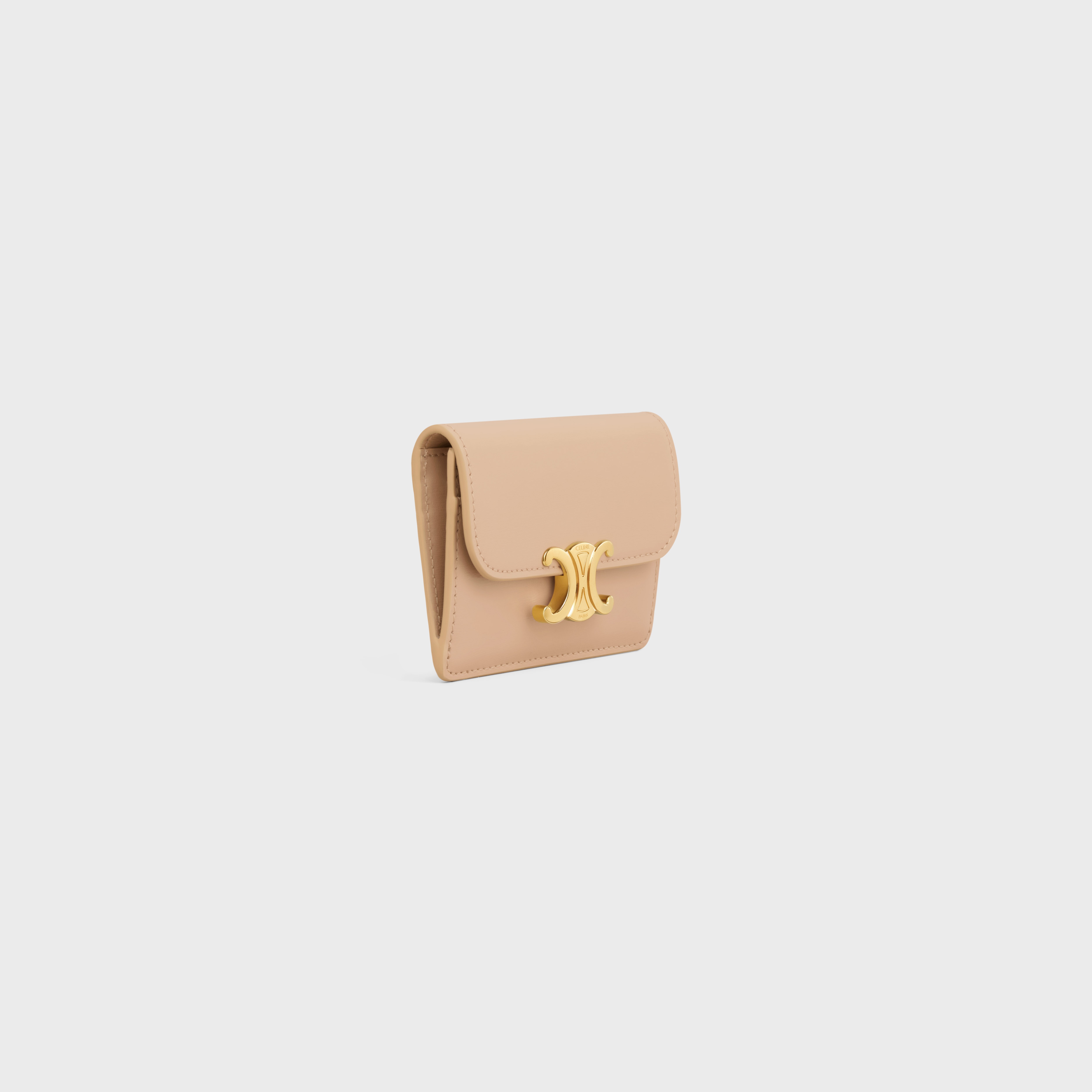 CARD HOLDER WITH FLAP TRIOMPHE in Shiny calfskin - 2