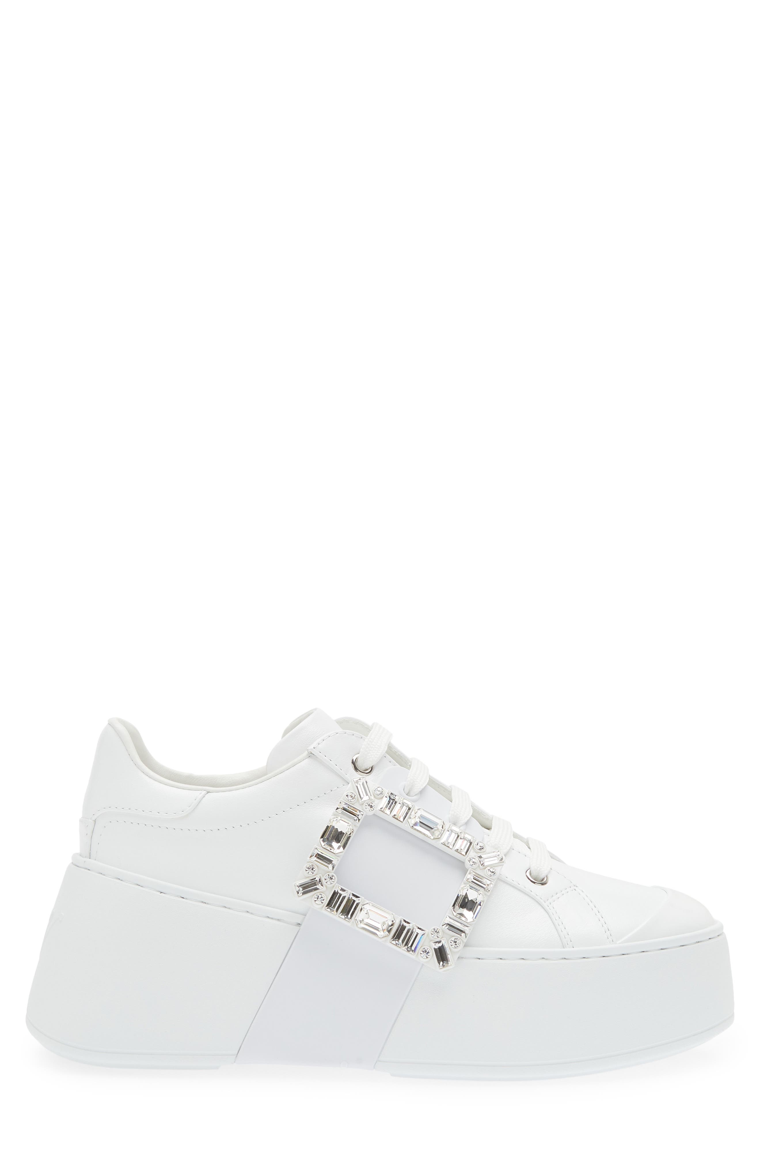 Roger Vivier Viv Skate Platform Sneaker in Bianco at Nordstrom - 3