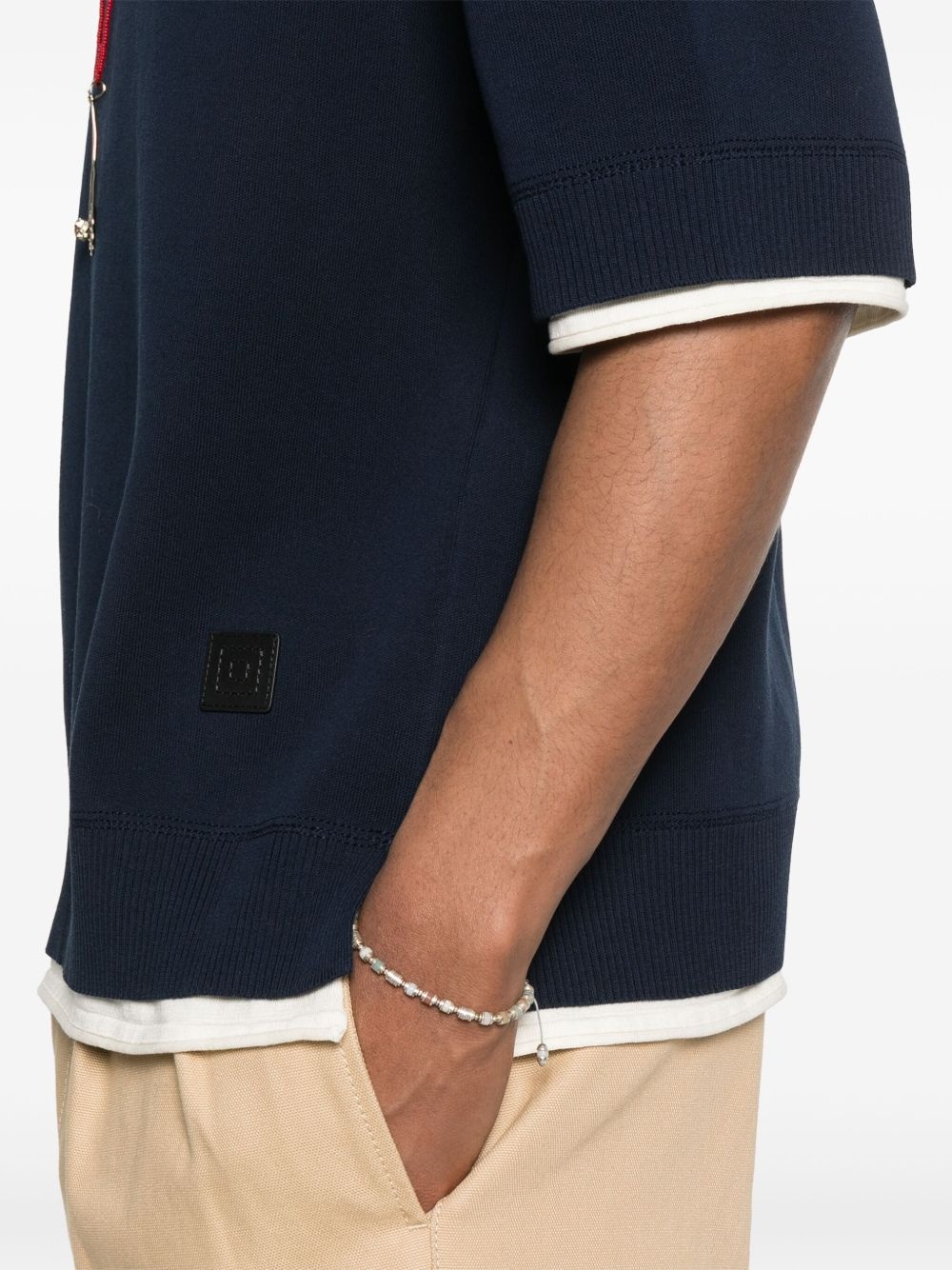contrasting-trim T-shirt - 4