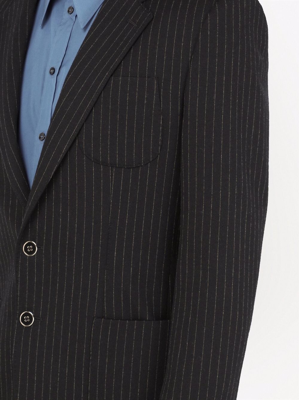 pinstripe single-breasted blazer - 5