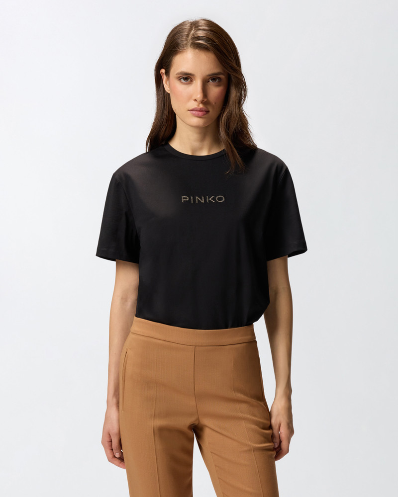 PINKO RHINESTONE LOGO T-SHIRT outlook