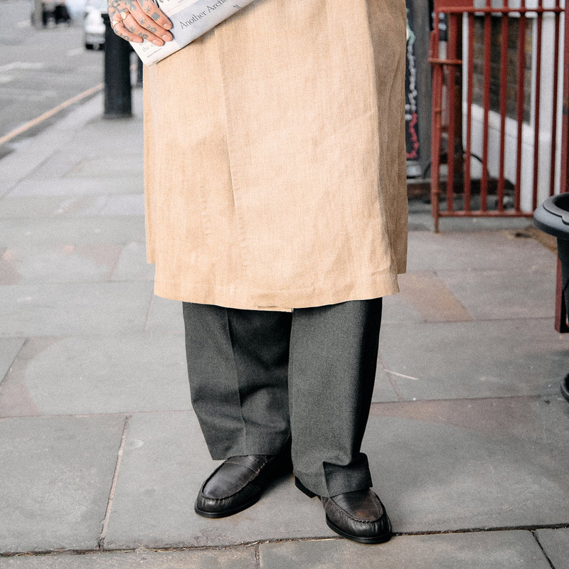 Ezra Chestnut Pebble Pleated Penny Loafer - Men's 8