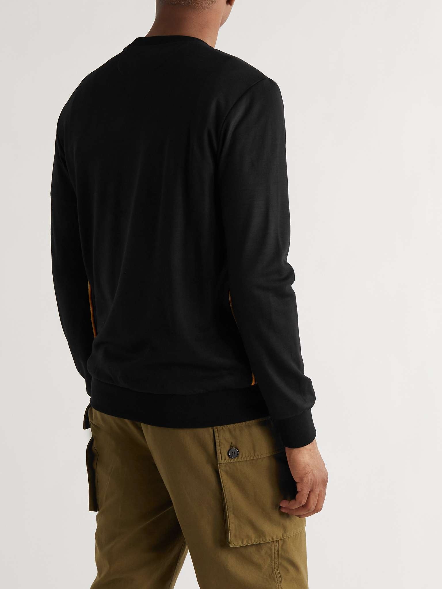 Striped Webbing-Trimmed Wool-Jersey Sweatshirt - 4