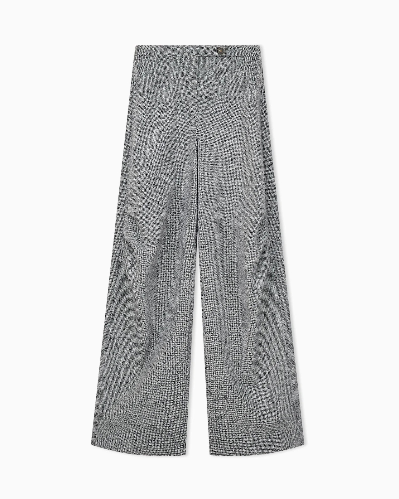 TWEED TROUSERS WITH DECORATIVE SEAMS - 1
