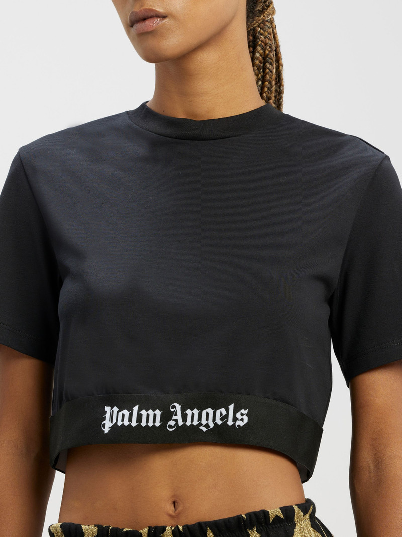 Logo Tape Cropped T-shirt 6