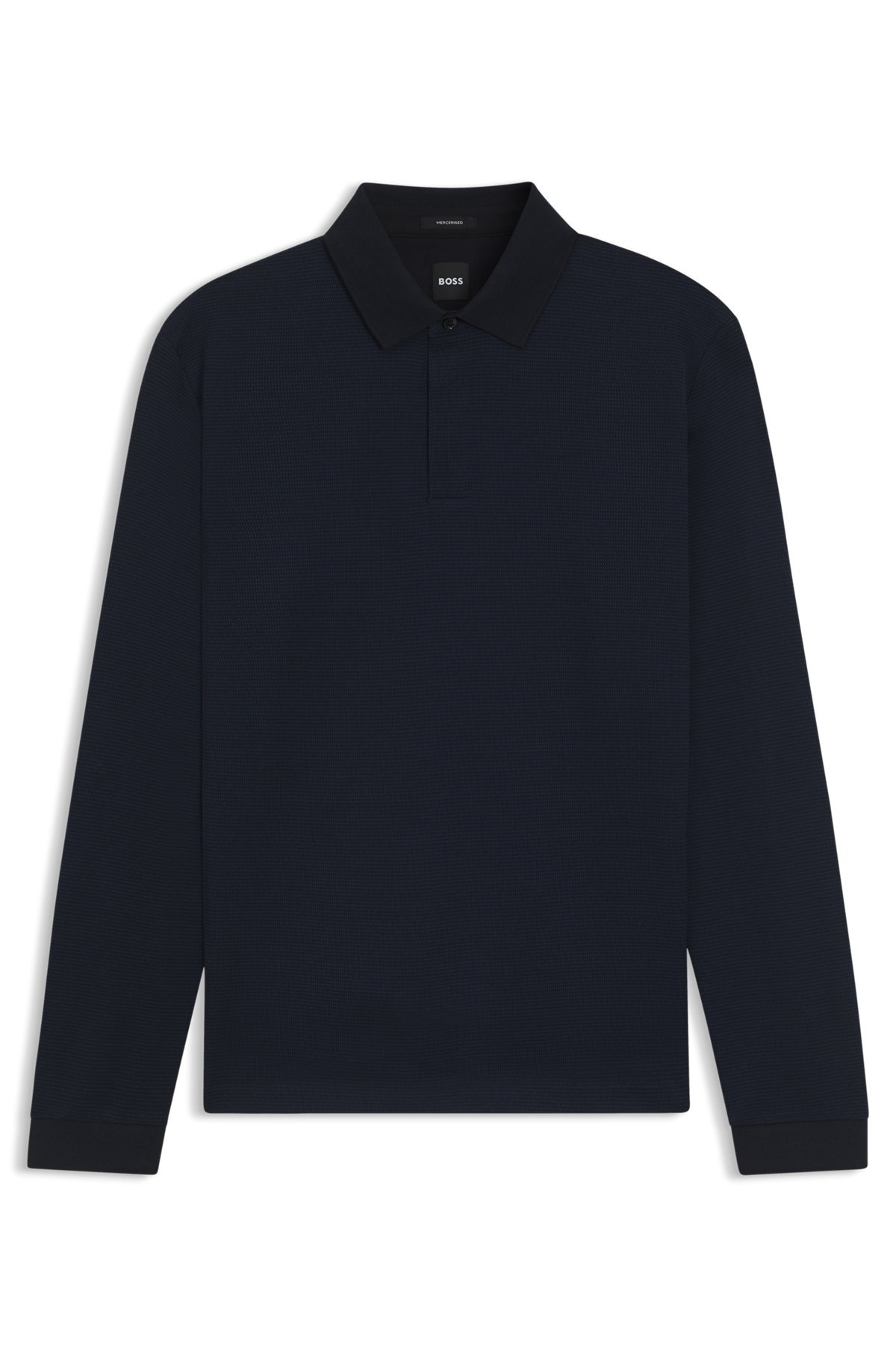 MERCERISED-COTTON POLO SHIRT WITH PLAIN COLLAR - 1