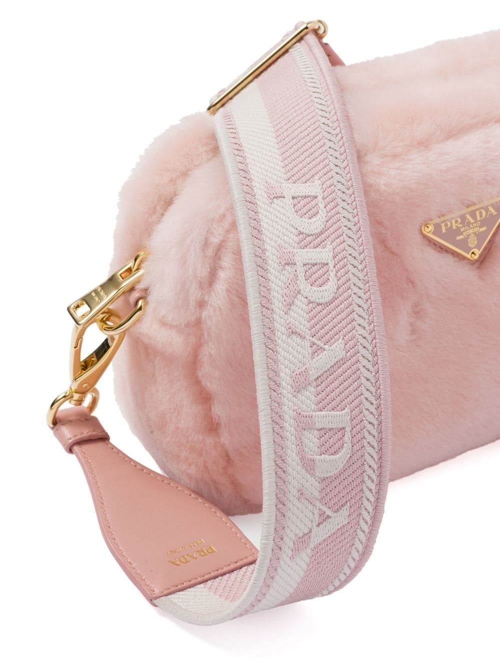 Shearling Shoulder Bag in Pink - Prada