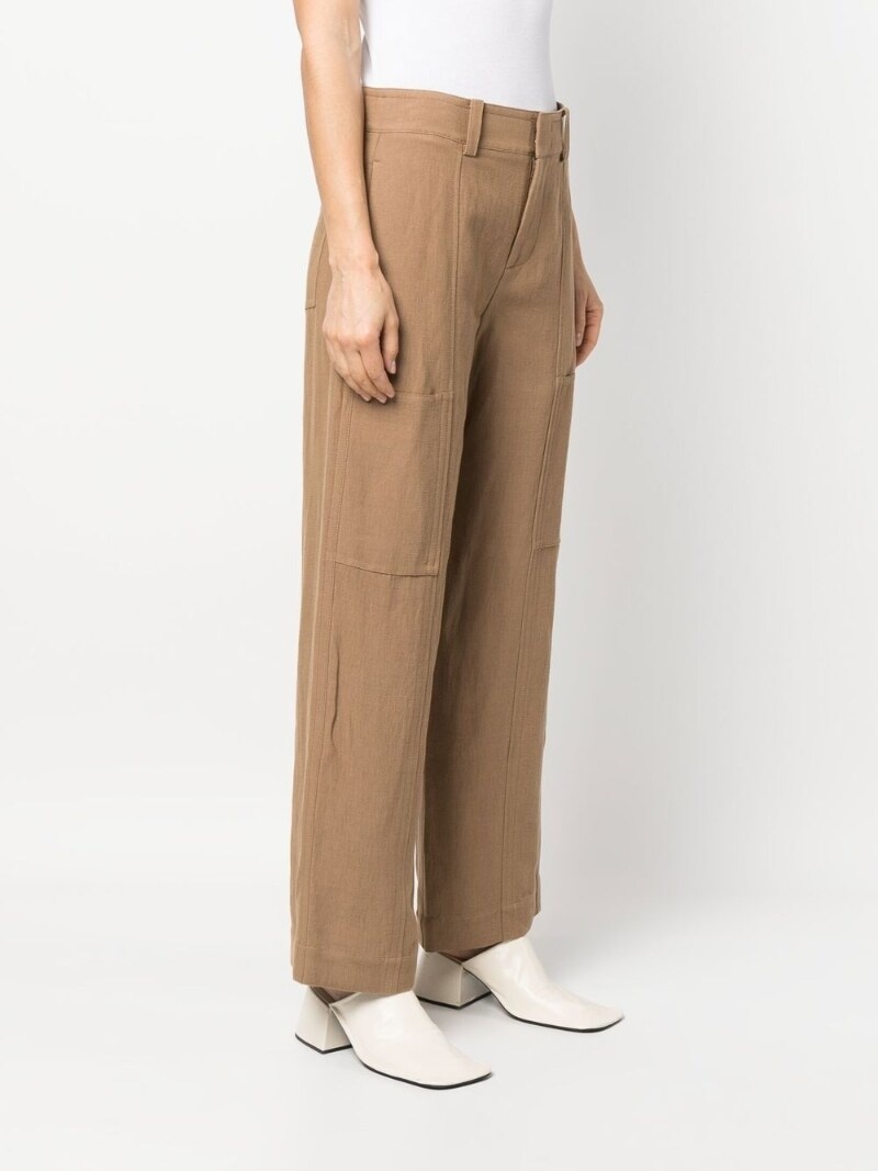 one tone-patch wide-leg trousers - 3