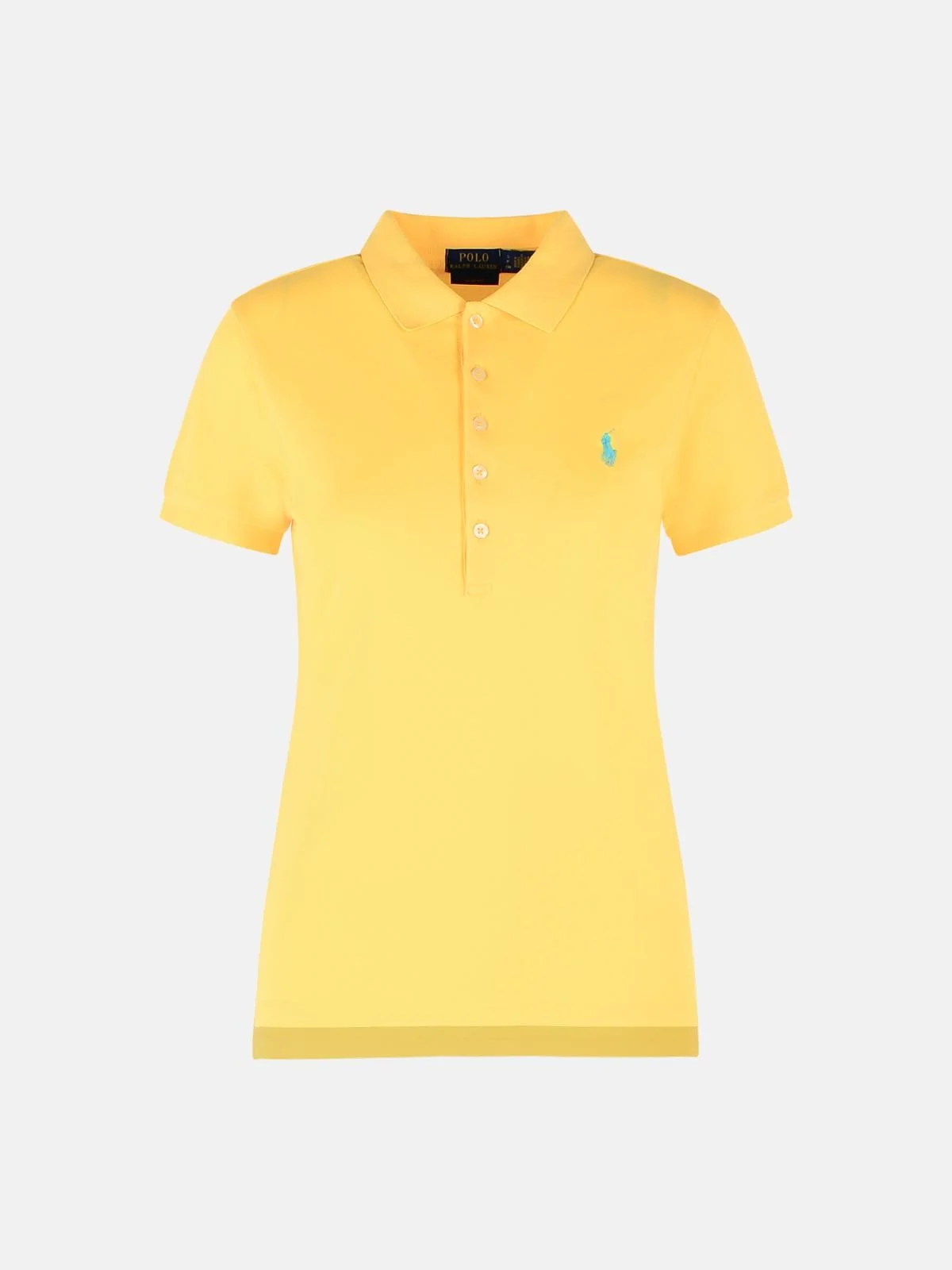 'JULIE' YELLOW COTTON POLO SHIRT - 1